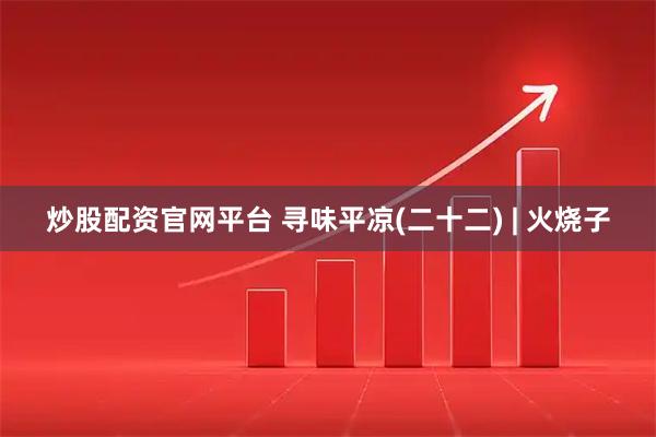 炒股配资官网平台 寻味平凉(二十二) | 火烧子