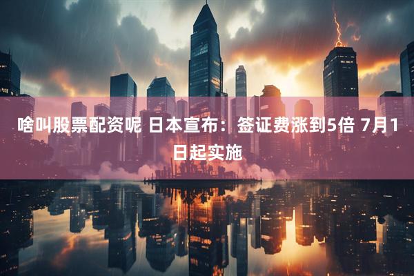 啥叫股票配资呢 日本宣布：签证费涨到5倍 7月1日起实施
